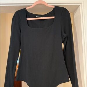 Abercrombie Scoopneck LS thong bodysuit size Large
